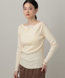 レースドレープニットプルオーバー
