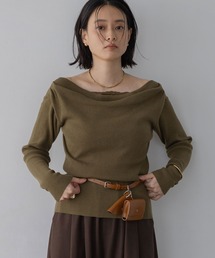 レースドレープニットプルオーバー