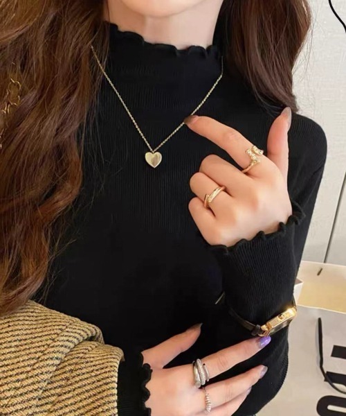 yuue' ( wear )(ユーイ)の「メロウハイネックリブニットトップス(ニット/セーター・レディース・ホワイト/アイボリー/ベージュ/ブラック・FREE)」の15枚目の写真