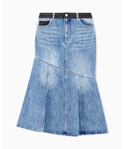 ARMANI EXCHANGE(アルマーニエクスチェンジ)の「【A|X アルマーニ エクスチェンジ】リジッドデニム フレアミディスカート(デニムスカート・レディース・インディゴブルー・2/6/4/0)」の6枚目の写真