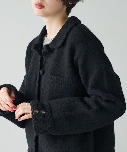 FREAK'S STORE(フリークスストア)の「クロシェ風ニットカーディガン(カーディガン/ボレロ・レディース・ブラック/オフホワイト/レッド・フリ-)」の16枚目の写真
