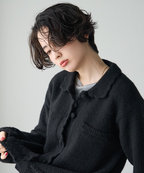 FREAK'S STORE(フリークスストア)の「クロシェ風ニットカーディガン(カーディガン/ボレロ・レディース・ブラック/オフホワイト/レッド・フリ-)」の17枚目の写真