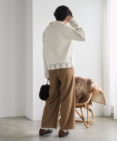 FREAK'S STORE(フリークスストア)の「クロシェ風ニットカーディガン(カーディガン/ボレロ・レディース・ブラック/オフホワイト/レッド・フリ-)」の20枚目の写真