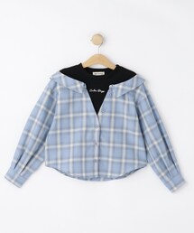 SHOO・LA・RUE（シューラルー）の「【120-150cm】チェックドッキングトップス（Tシャツ/カットソー）」
