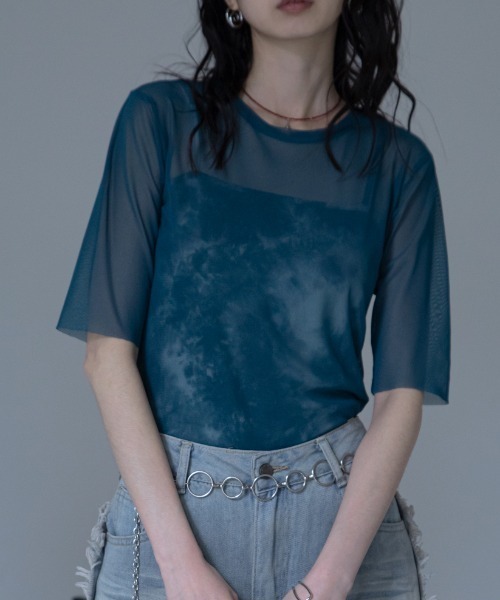 VACANCY（ヴァカンシー）の「【VACANCY公式】カットオフハーフスリーブクルーシアートップス（Tシャツ/カットソー・レディース・ブラック/パープル/グリーン/ライトブルー/ネイビー・FREE）」の18枚目の写真