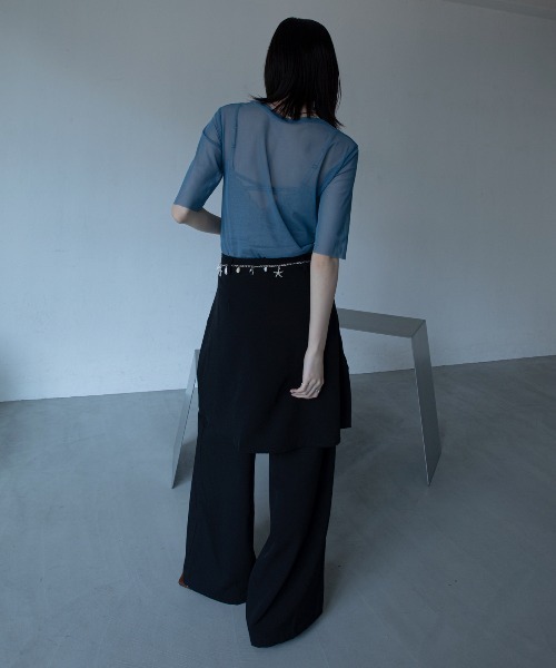VACANCY（ヴァカンシー）の「【VACANCY公式】カットオフハーフスリーブクルーシアートップス（Tシャツ/カットソー・レディース・ブラック/パープル/グリーン/ライトブルー/ネイビー・FREE）」の15枚目の写真