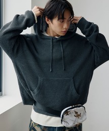 【AKI・三嶋ひな 着用】ワッフルニットフーディー