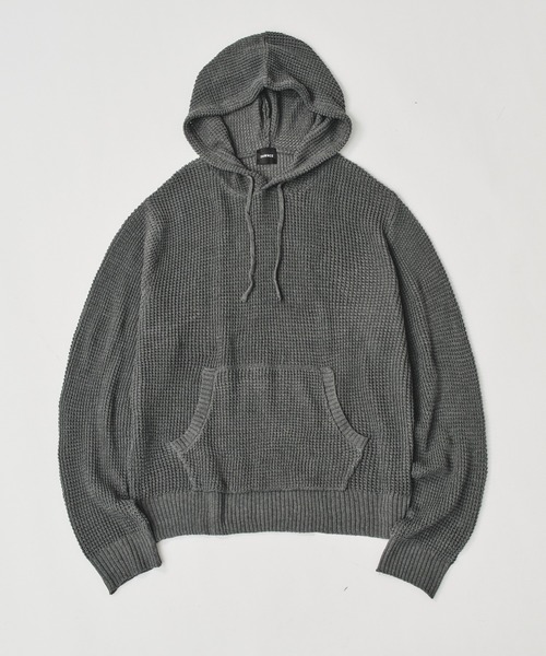 DAWNCE(ダウンス)の「【AKI・三嶋ひな 着用】ワッフルニットフーディー(パーカー・メンズ・グレー/ブラック・L/M)」の17枚目の写真