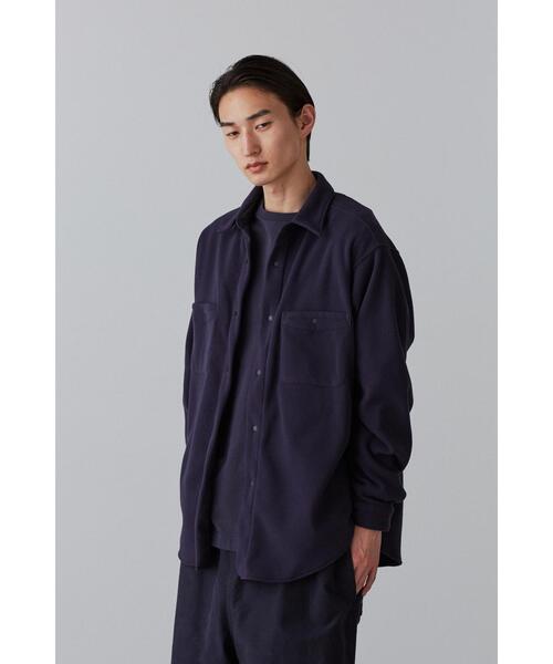 Y(ワイ)の「Y / RECYCLE POLYESTER FLEECE SH(シャツ/ブラウス・メンズ・ホワイト/ネイビー・MEDIUM/SMALL/LARGE)」の2枚目の写真
