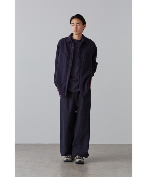 Y(ワイ)の「Y / RECYCLE POLYESTER FLEECE SH(シャツ/ブラウス・メンズ・ホワイト/ネイビー・MEDIUM/SMALL/LARGE)」の3枚目の写真