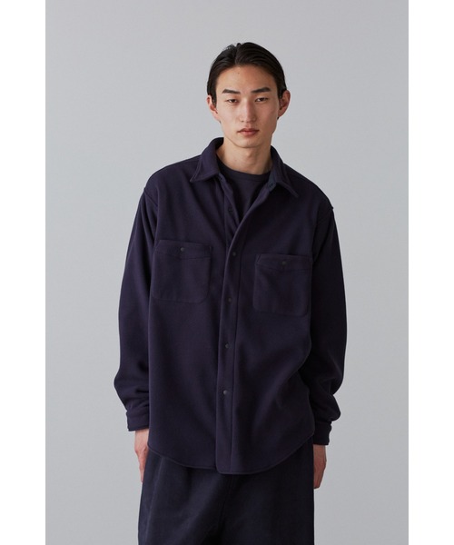 Y(ワイ)の「Y / RECYCLE POLYESTER FLEECE SH(シャツ/ブラウス・メンズ・ホワイト/ネイビー・MEDIUM/SMALL/LARGE)」の4枚目の写真