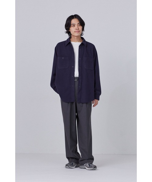 Y(ワイ)の「Y / RECYCLE POLYESTER FLEECE SH(シャツ/ブラウス・メンズ・ホワイト/ネイビー・MEDIUM/SMALL/LARGE)」の7枚目の写真