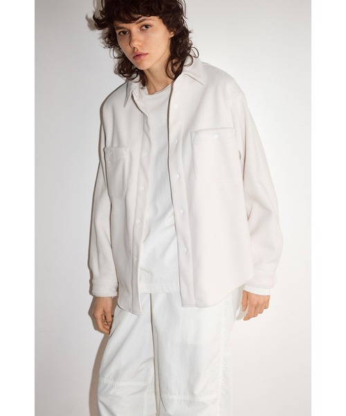 Y(ワイ)の「Y / RECYCLE POLYESTER FLEECE SH(シャツ/ブラウス・メンズ・ホワイト/ネイビー・MEDIUM/SMALL/LARGE)」の13枚目の写真