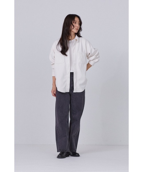 Y(ワイ)の「Y / RECYCLE POLYESTER FLEECE SH(シャツ/ブラウス・メンズ・ホワイト/ネイビー・MEDIUM/SMALL/LARGE)」の14枚目の写真