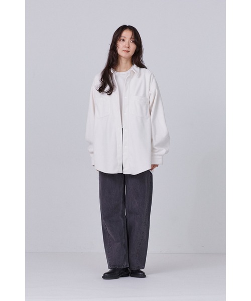 Y(ワイ)の「Y / RECYCLE POLYESTER FLEECE SH(シャツ/ブラウス・メンズ・ホワイト/ネイビー・MEDIUM/SMALL/LARGE)」の15枚目の写真