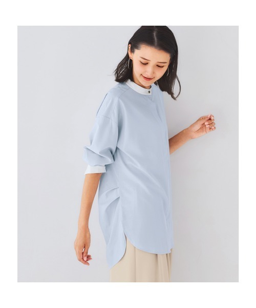 StyleNote(スタイルノート)の「シワになりにくいチュニックブラウス(シャツ/ブラウス・レディース・サックスブルー/オフホワイト/ネイビー・M/S/L)」の6枚目の写真