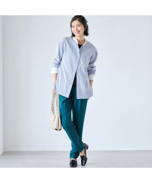 StyleNote(スタイルノート)の「シワになりにくいチュニックブラウス(シャツ/ブラウス・レディース・サックスブルー/オフホワイト/ネイビー・M/S/L)」の10枚目の写真