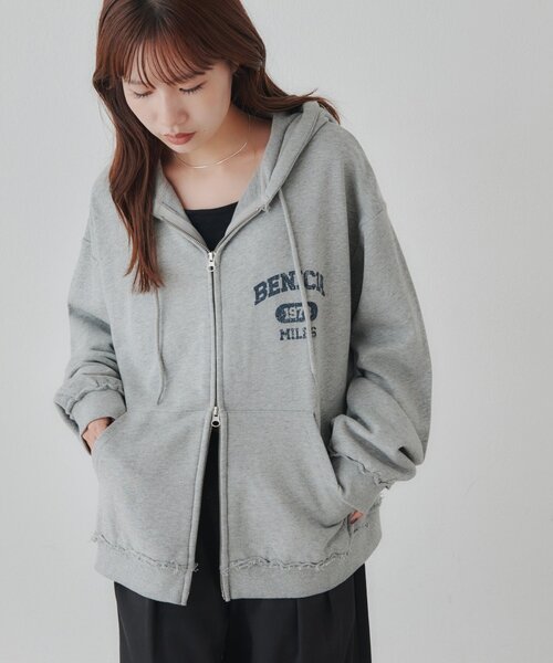 DISCOAT(ディスコート)の「【Enlude/セットアップ対応】ダブルジップパーカー《ユニセックス》(Tシャツ/カットソー・レディース・グレー/ブラウン/ネイビー・MEDIUM/LARGE)」の2枚目の写真