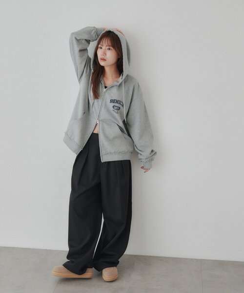 DISCOAT(ディスコート)の「【Enlude/セットアップ対応】ダブルジップパーカー《ユニセックス》(Tシャツ/カットソー・レディース・グレー/ブラウン/ネイビー・MEDIUM/LARGE)」の22枚目の写真