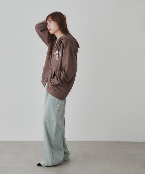 DISCOAT(ディスコート)の「【Enlude/セットアップ対応】ダブルジップパーカー《ユニセックス》(Tシャツ/カットソー・レディース・グレー/ブラウン/ネイビー・MEDIUM/LARGE)」の14枚目の写真