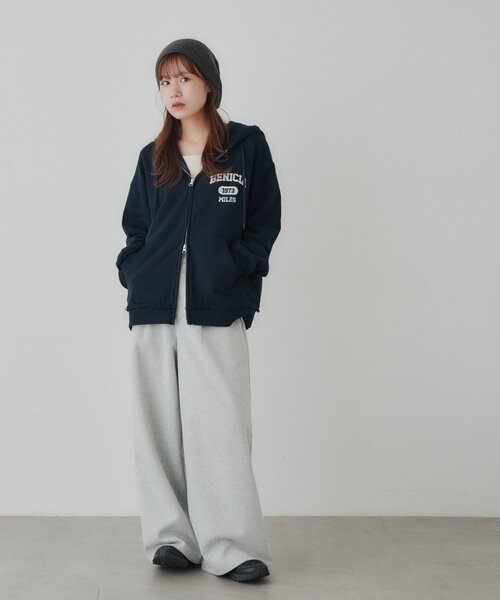 DISCOAT(ディスコート)の「【Enlude/セットアップ対応】ダブルジップパーカー《ユニセックス》(Tシャツ/カットソー・レディース・グレー/ブラウン/ネイビー・MEDIUM/LARGE)」の15枚目の写真