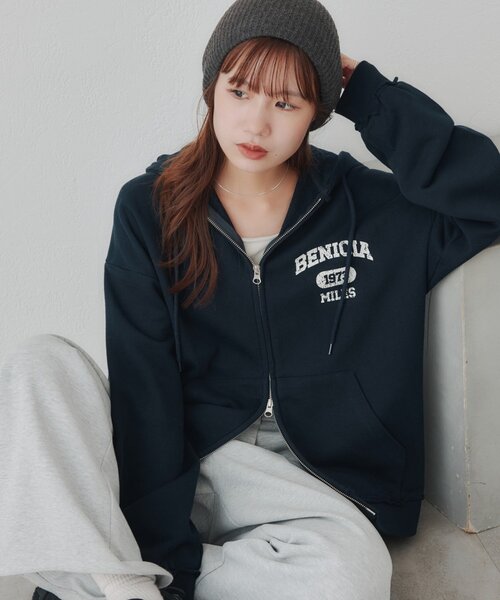 DISCOAT(ディスコート)の「【Enlude/セットアップ対応】ダブルジップパーカー《ユニセックス》(Tシャツ/カットソー・レディース・グレー/ブラウン/ネイビー・MEDIUM/LARGE)」の17枚目の写真