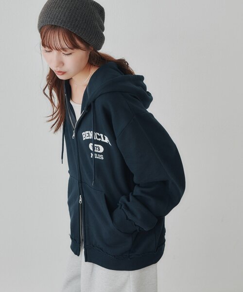 DISCOAT(ディスコート)の「【Enlude/セットアップ対応】ダブルジップパーカー《ユニセックス》(Tシャツ/カットソー・レディース・グレー/ブラウン/ネイビー・MEDIUM/LARGE)」の18枚目の写真