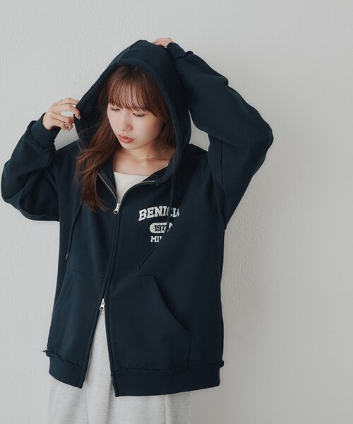 DISCOAT(ディスコート)の「【Enlude/セットアップ対応】ダブルジップパーカー《ユニセックス》(Tシャツ/カットソー・レディース・グレー/ブラウン/ネイビー・MEDIUM/LARGE)」の19枚目の写真