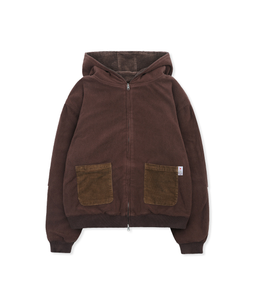 RuNaKi'Hu'(ルナキフ)の「WXJ052 ソレゾレ コーデュロイリバーシブルフードジップアップ (BROWN/BURGUNDY)(パーカー・レディース・その他・1/2)」の7枚目の写真