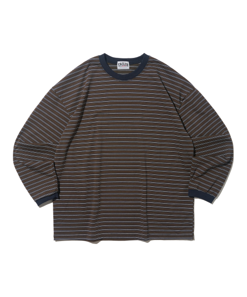 TAILOR STUDIO(テーラースタジオ)の「クラシックストライプ 長袖Tシャツ(ブラウン)(Tシャツ/カットソー・メンズ・その他・FREE)」の1枚目の写真