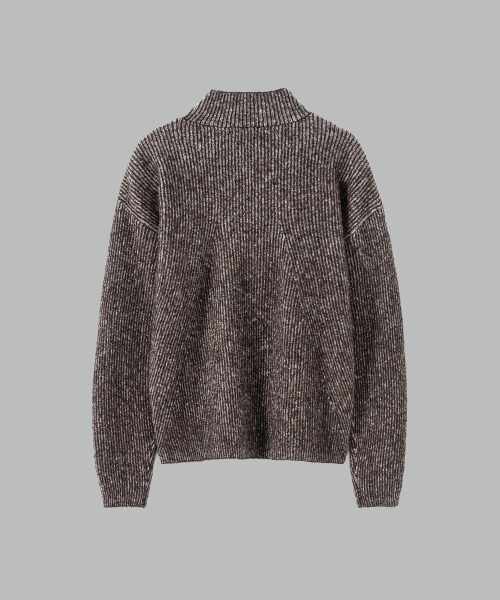 NONBLANK(ノンブランク)の「ツートーン ジップアップ ニット_DARK BROWN(ニット/セーター・メンズ・その他・MEDIUM/LARGE/X-LARGE)」の3枚目の写真