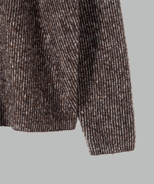 NONBLANK(ノンブランク)の「ツートーン ジップアップ ニット_DARK BROWN(ニット/セーター・メンズ・その他・MEDIUM/LARGE/X-LARGE)」の6枚目の写真