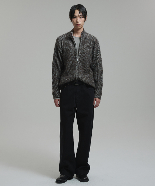 NONBLANK(ノンブランク)の「ツートーン ジップアップ ニット_DARK BROWN(ニット/セーター・メンズ・その他・MEDIUM/LARGE/X-LARGE)」の8枚目の写真