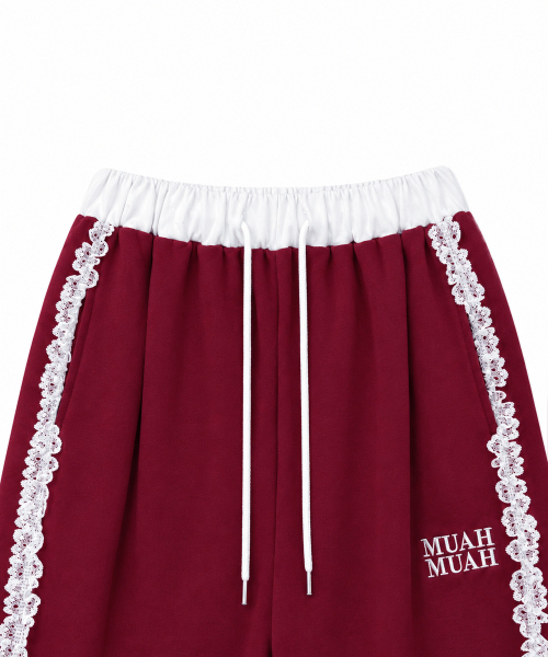 muahmuah（ムーアムーア）の「レースバンドワイドバンディングパンツ[バーガンディ]（スウェットパンツ・レディース・その他・FREE）」の11枚目の写真