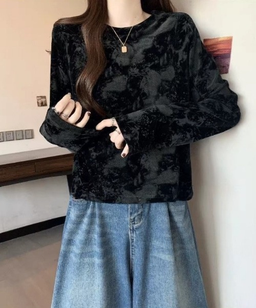 Ritzy(リッツィー)の「タイダイ柄・ロンT(Tシャツ/カットソー・レディース・ブラック/ブラウン・MEDIUM/LARGE)」の6枚目の写真