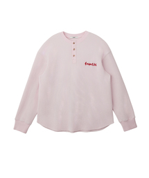 FRANTICSERVICE（フランティックサービス）の「ルーズワッフル ヘンリーネック ロングスリーブ - チャコール（Tシャツ/カットソー）」