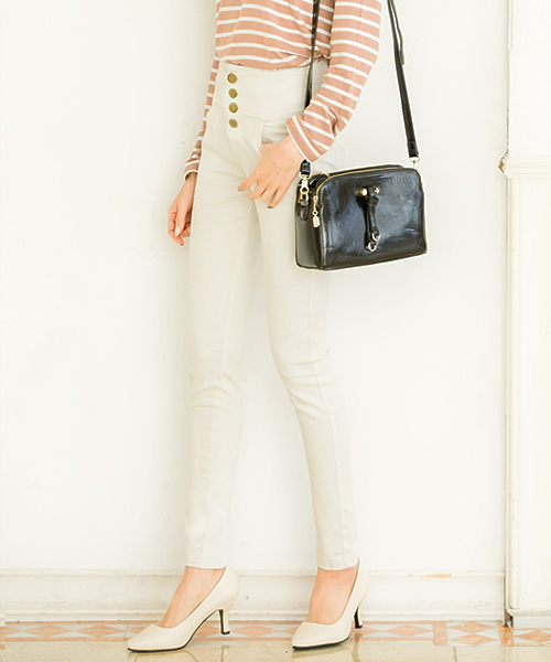 Re:EDIT(リエディ)の「ハイウエストストレッチパギンス(その他パンツ・レディース・チャコールグレー/グレー/ブラック/カーキ/ベージュ/ネイビー/ホワイト・X-SMALL/MEDIUM/X-LARGE/SMALL/LARGE)」の2枚目の写真