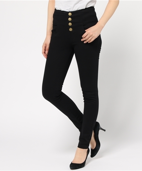 Re:EDIT(リエディ)の「ハイウエストストレッチパギンス(その他パンツ・レディース・チャコールグレー/グレー/ブラック/カーキ/ベージュ/ネイビー/ホワイト・X-SMALL/MEDIUM/X-LARGE/SMALL/LARGE)」の3枚目の写真