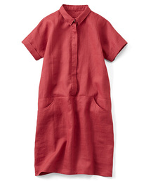Live in comfort | リブ　イン　コンフォート　麻混素材が快適な上品衿付きチュニックワンピース(チュニック)