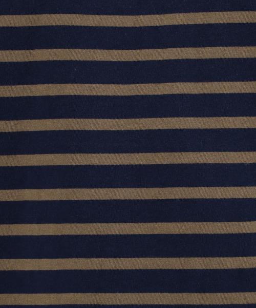 green label relaxing(グリーンレーベルリラクシング)の「KC ボーダー柄 ボートネック 半袖 Tシャツ ②◆(Tシャツ/カットソー・メンズ・ネイビー/ライトグレー/オフホワイト/ホワイト・LARGE/MEDIUM/SMALL/X-LARGE)」の20枚目の写真