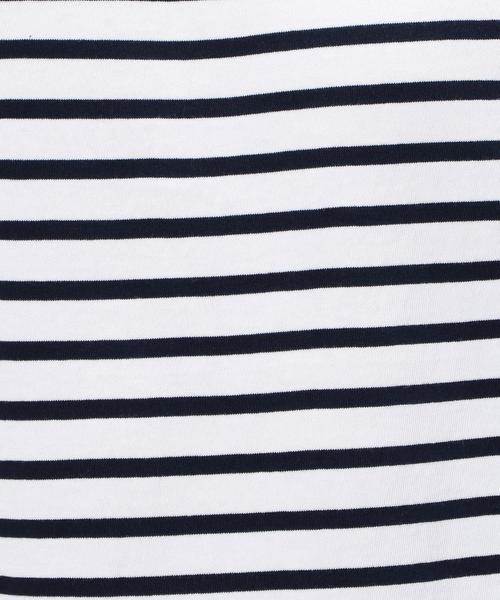 green label relaxing(グリーンレーベルリラクシング)の「KC ボーダー柄 ボートネック 半袖 Tシャツ ②◆(Tシャツ/カットソー・メンズ・ネイビー/ライトグレー/オフホワイト/ホワイト・LARGE/MEDIUM/SMALL/X-LARGE)」の10枚目の写真