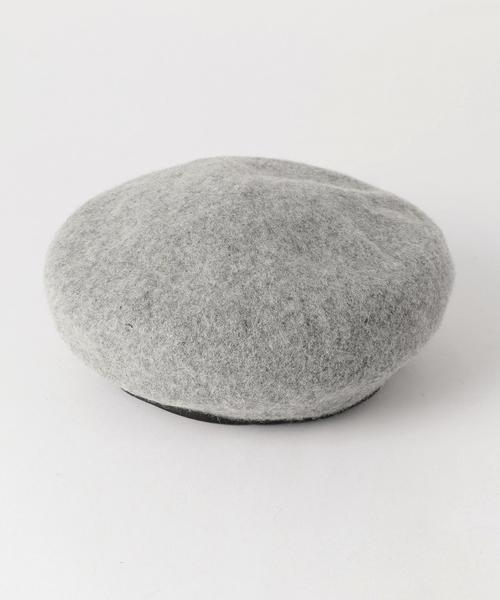 green label relaxing（グリーンレーベルリラクシング）の「CB casselini ベレー帽◆（ハンチング/ベレー帽・レディース・ライトグレー/ネイビー・FREE）」の2枚目の写真