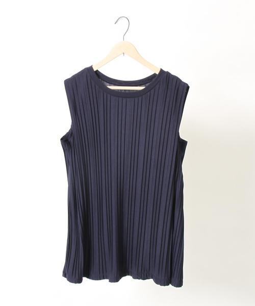 coen（コーエン）の「【セットアップ対応】ランダムプリーツノースリーブプルオーバー（シャツ/ブラウス・レディース・ネイビー/オリーブ・FREE）」の8枚目の写真