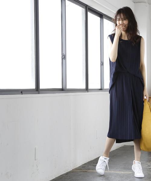 coen（コーエン）の「【セットアップ対応】ランダムプリーツノースリーブプルオーバー（シャツ/ブラウス・レディース・ネイビー/オリーブ・FREE）」の11枚目の写真