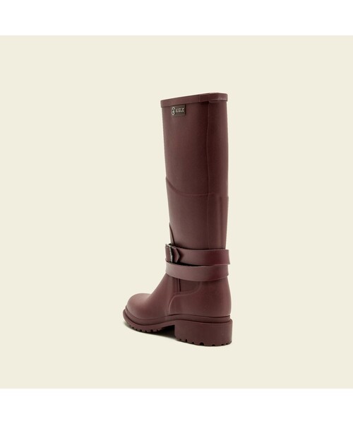 【新品AIGLE  MACADAMES  マカダム　ロングレインブーツ ブラック ミリカ ヒールラバーロングブーツ （レインシューズ）｜AIGLE