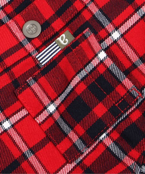 apres les cours（アプレレクール）の「バイカラーシャツレイヤードカバーオール（ロンパース・キッズ・グレー/レッド・70/80）」の10枚目の写真