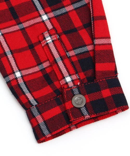 apres les cours（アプレレクール）の「バイカラーシャツレイヤードカバーオール（ロンパース・キッズ・グレー/レッド・70/80）」の11枚目の写真