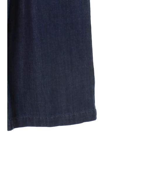 earth music&ecology（アースミュージックアンドエコロジー）の「COTTON USA デニムパンツ(ベルト付ワイド)（デニムパンツ・レディース・ダークインディゴブルー/ライトインディゴブルー・L/M）」の8枚目の写真