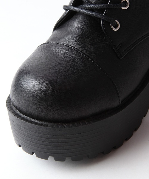 WEGO（ウィゴー）の「WEGO/厚底太ヒールショートブーツ（ブーツ・レディース・ブラック/ブラウン・23.5/24.5）」の8枚目の写真