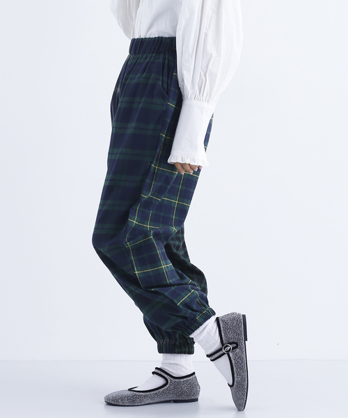 MERLOT（メルロー）の「チェック柄４面ドッキングコクーンパンツ7834（その他パンツ・レディース・ブラック/ネイビー・FREE）」の2枚目の写真